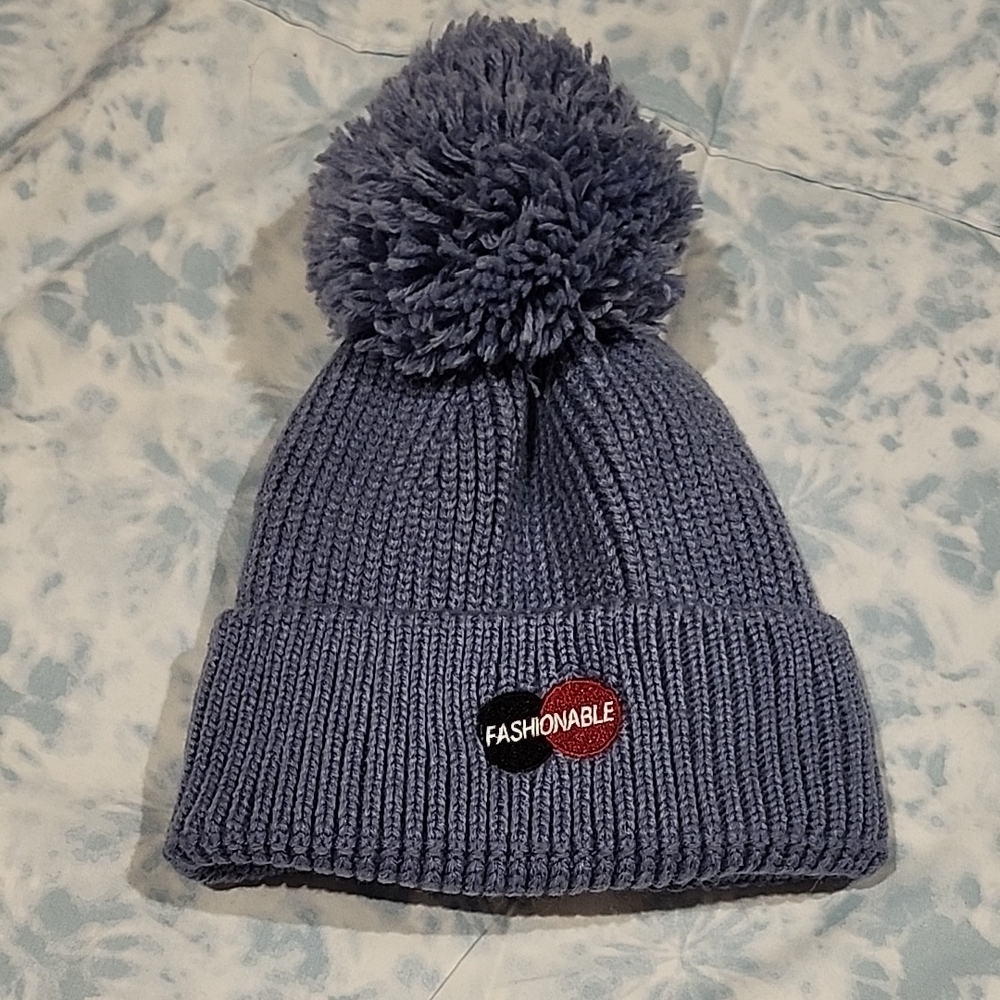 Pom-Pom Beanie - Blue
